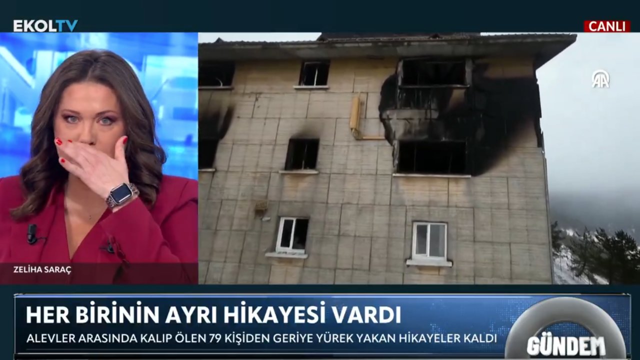 Ekol TV spikeri Zeliha Saraç canlı yayında gözyaşlarına boğuldu! Yangın da o da büyük bir acıyla sarsıldı