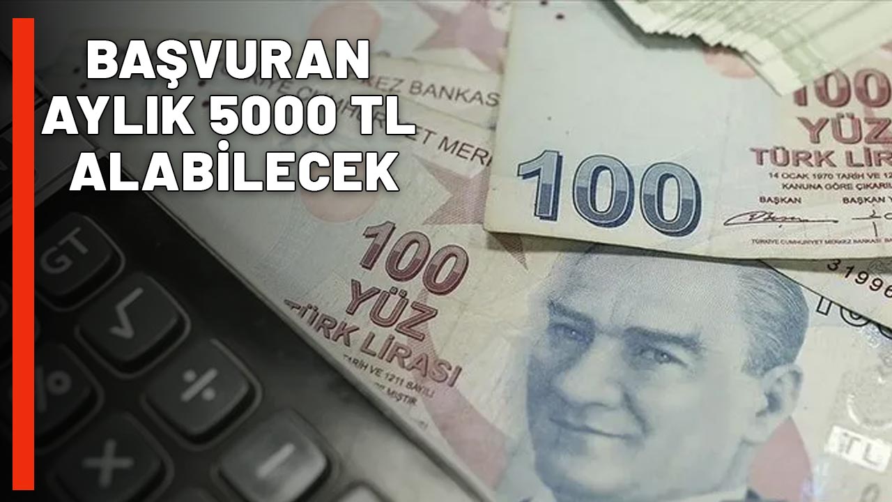 BAŞVURAN AYLIK 5000 TL ALABİLECEK! 5 yıl boyunca ödeniyor