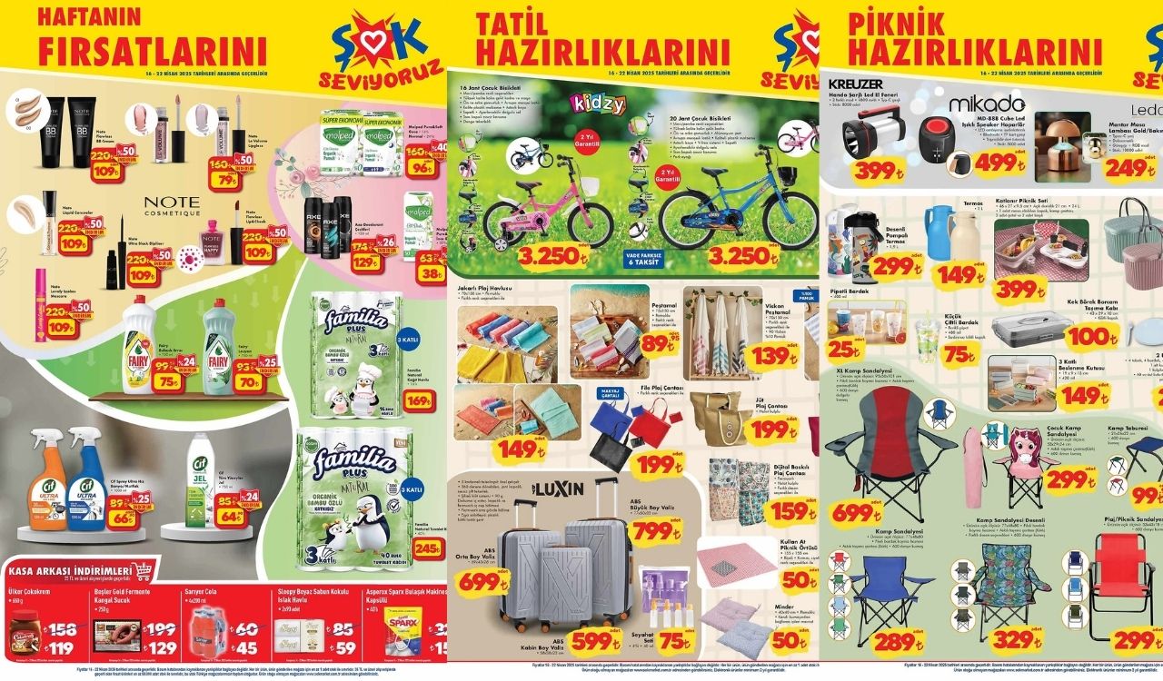 ŞOK'A ÇEŞİT ÇEŞİT KAMP SANDALYESİ GELİYOR: ŞOK 16 Nisan aktüel kataloğu yayımlandı!