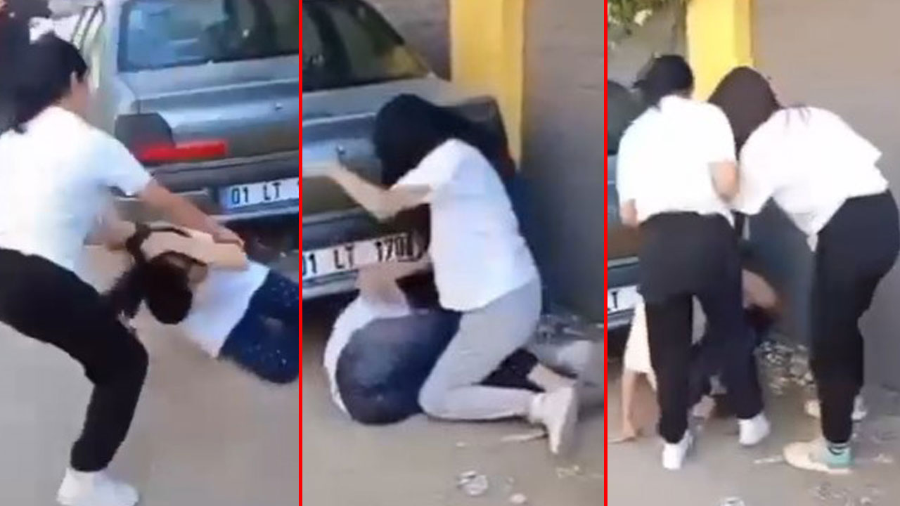 Saç saça baş başa kavgaya tutuştular: Küfür etti diye 3 kız başka bir genç kıza saldırdı