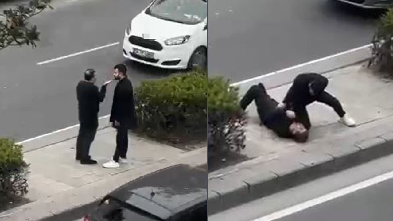 Böyle evlat olur mu? Sokak ortasında tartıştığı babasını tek yumrukla bayılttı!