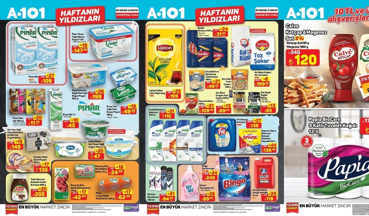 A101'DEN PEYNİR, ÇAY, MAKARNA VE DAHA PEK ÇOK TEMEL GIDAYA DEV İNDİRİM: 2 Mayıs'a kadar A101'e  giden indirimi kapacak!