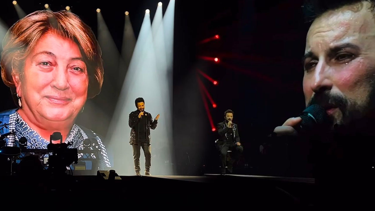 Megastar Tarkan sahnede gözyaşlarına boğuldu: Annesinin fotoğrafının önünde şarkısını söyledi...