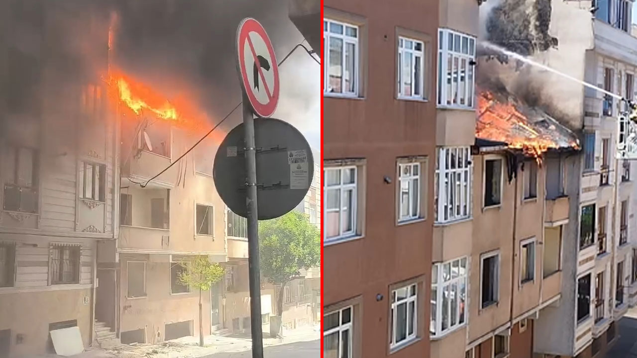 Gaziosmanpaşa'da 4 katlı binada yangın paniği!