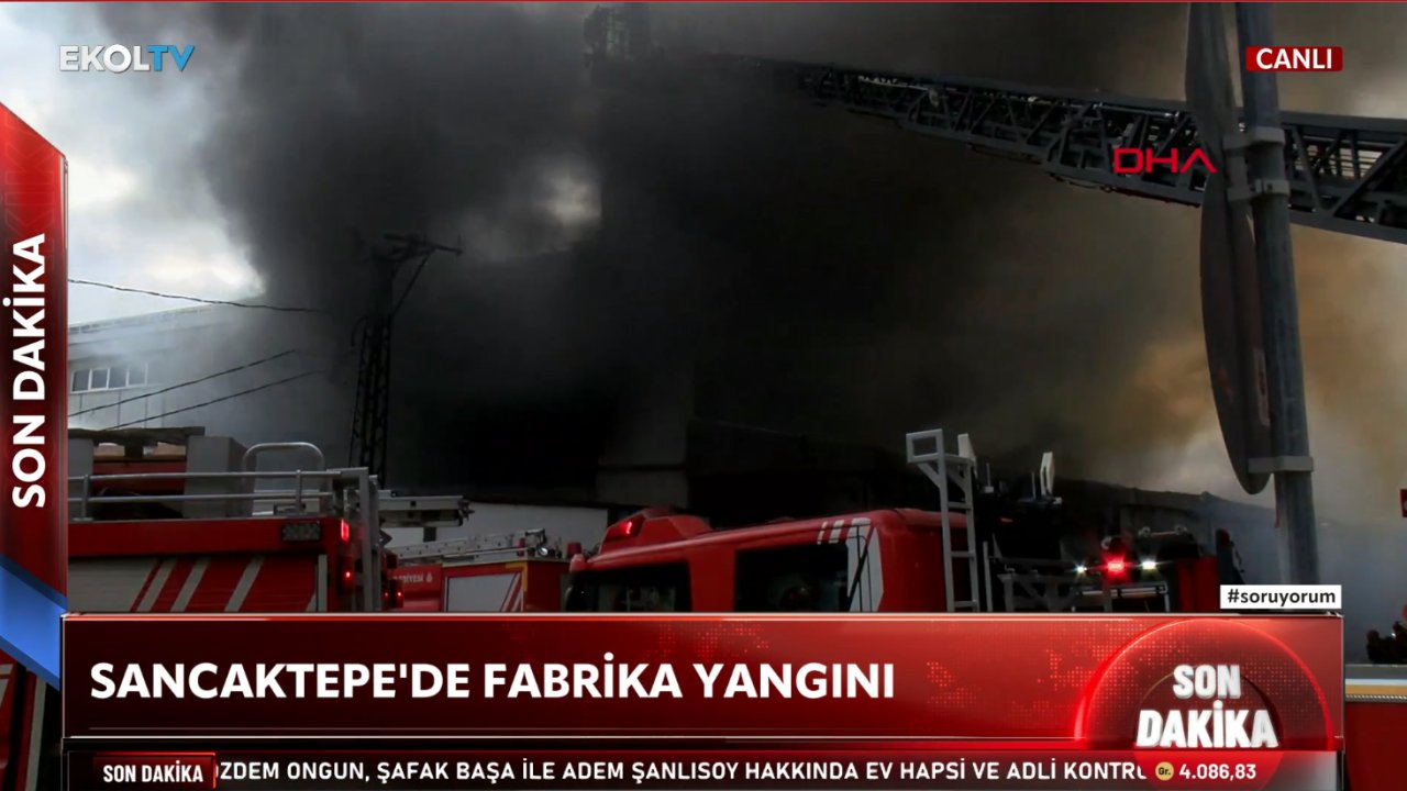 İstanbul Sancaktepe'de fabrika yangını