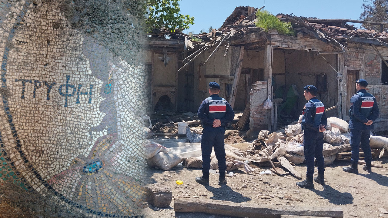 Bağ evinde kaçak kazı yaparken 2 bin yıllık Roma mozaiği buldular: 2 kişi tutuklandı