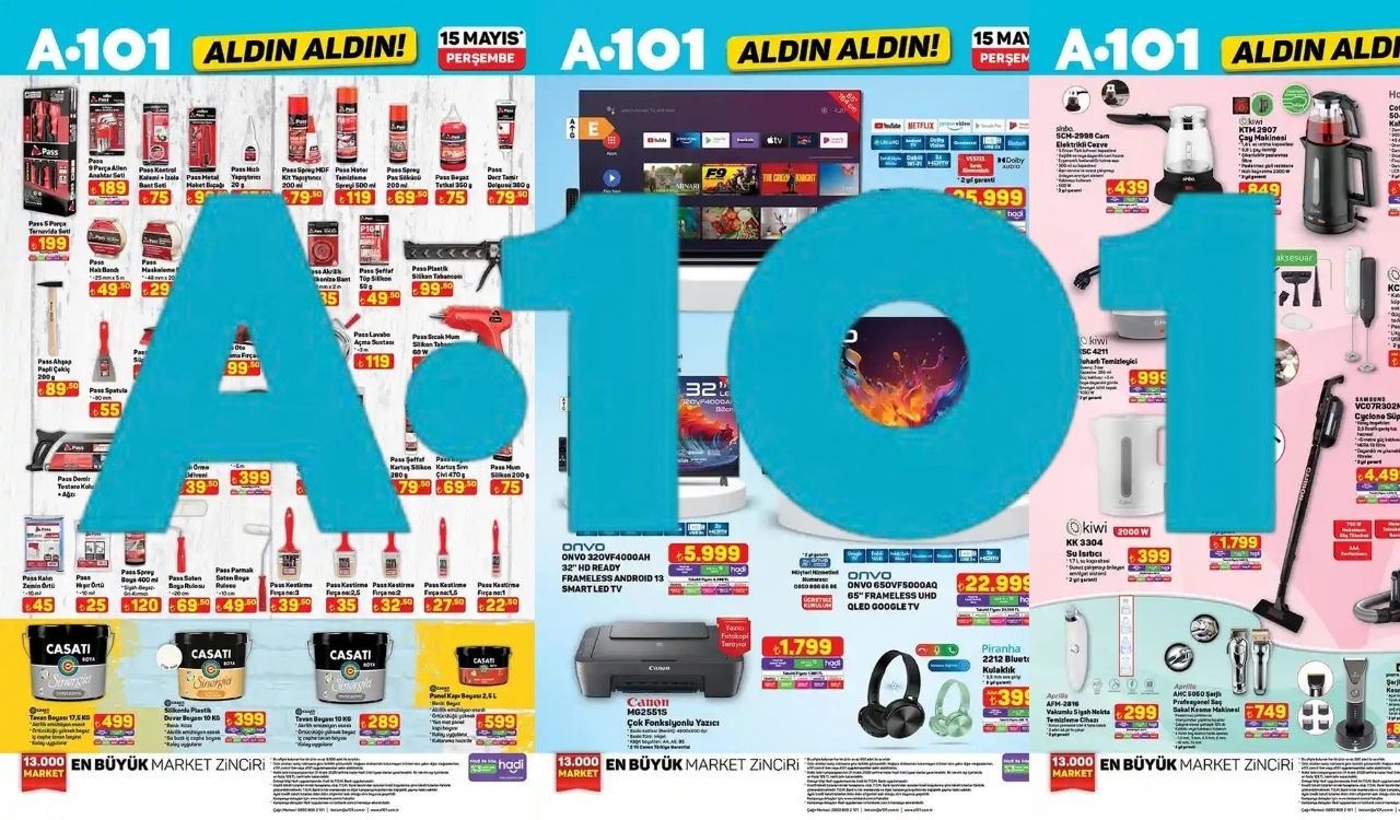 A101'DEN BOMBA İNDİRİMLER GELDİ: A101 15 Mayıs indirim kataloğunu duyurdu!