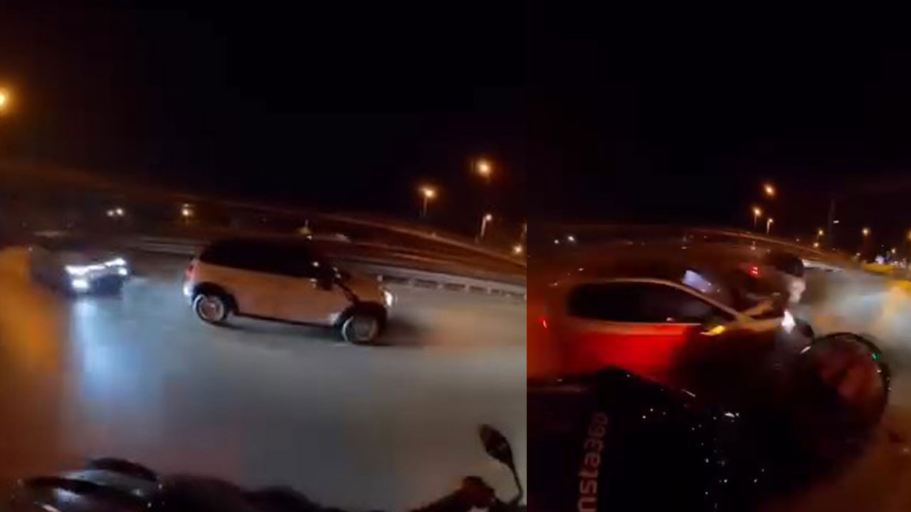 Kadıköy'deki kaza anı kamerada! Motosikletli son anda kurtulmuş