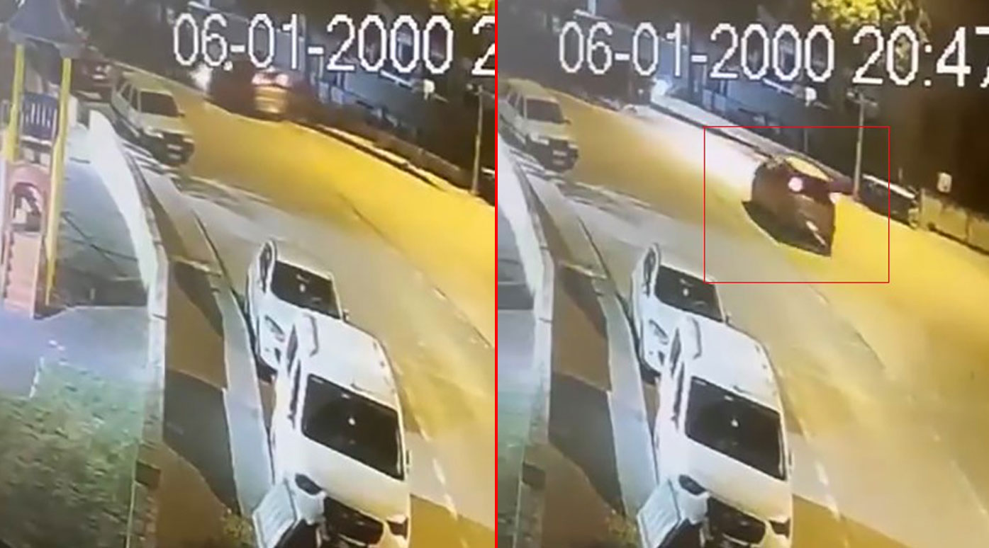 Park halindeki otomobillere çarpan sürücü olay yerinden kaçtı