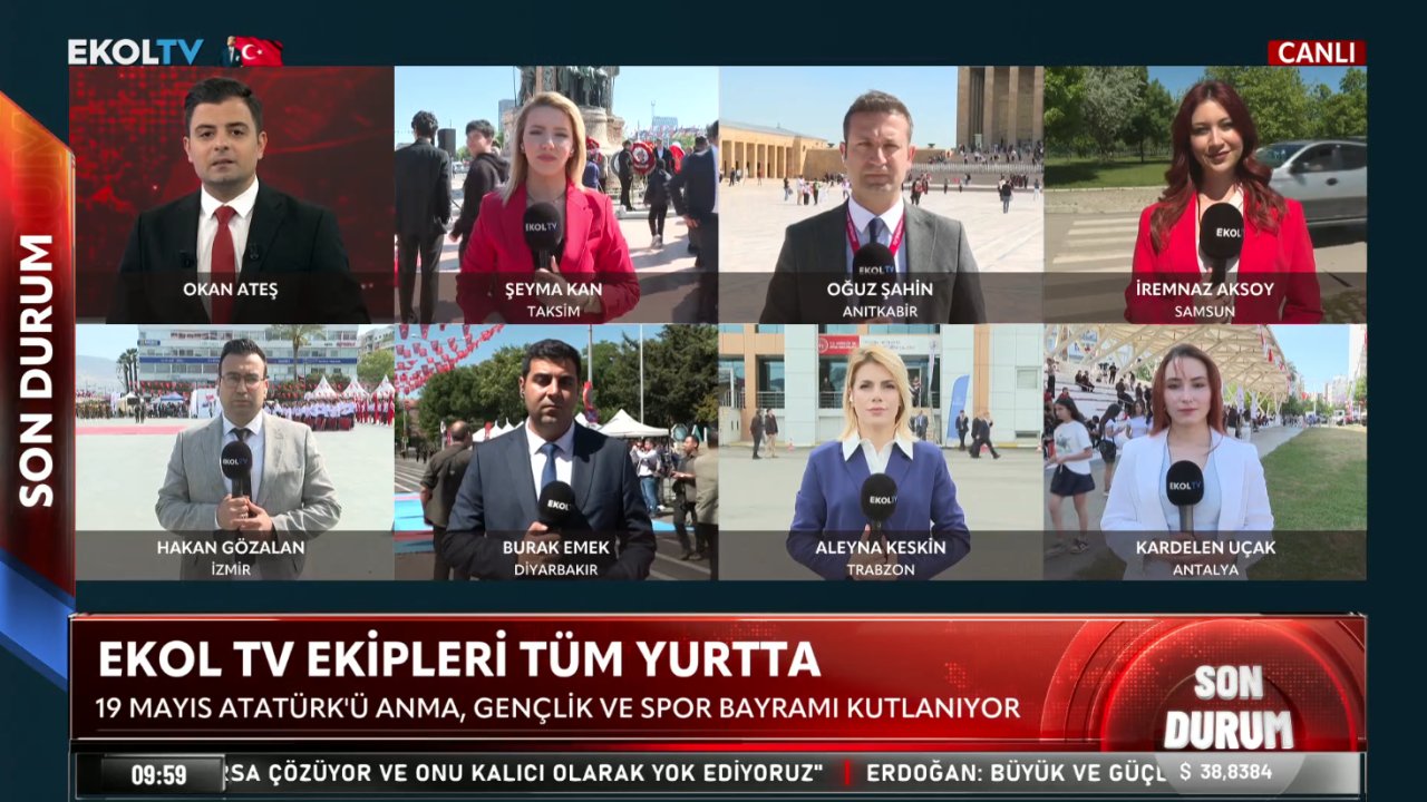 19 Mayıs coşkusu: Ekol TV ekipleri Samsun'dan İzmir'e, İstanbul'dan Ankara'ya tüm yurtta!