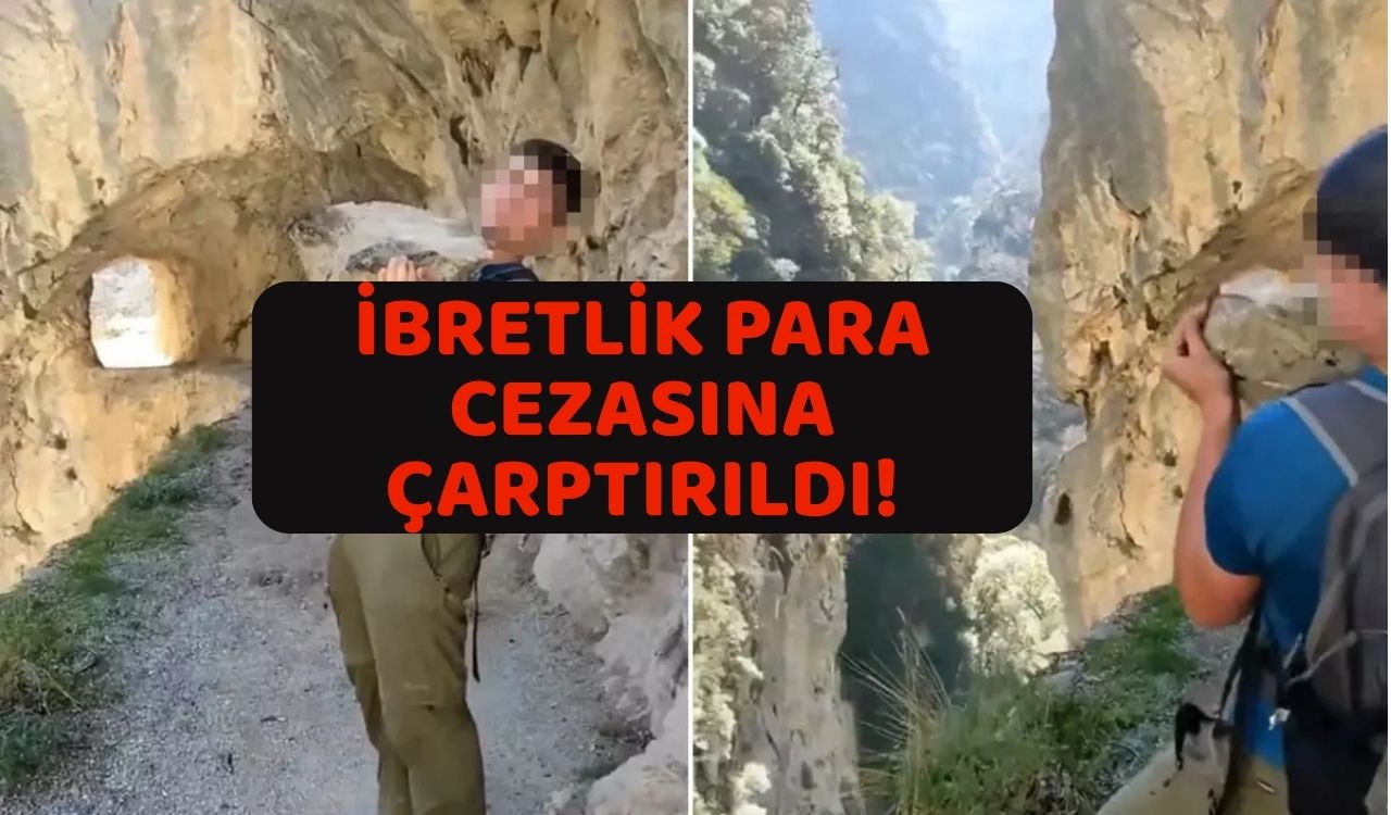 BEĞENİ UĞURUNA ELİNDEKİ KAYAYI VADİYE FIRLATTI: Rekor ceza anında yüzüne çarpıldı!
