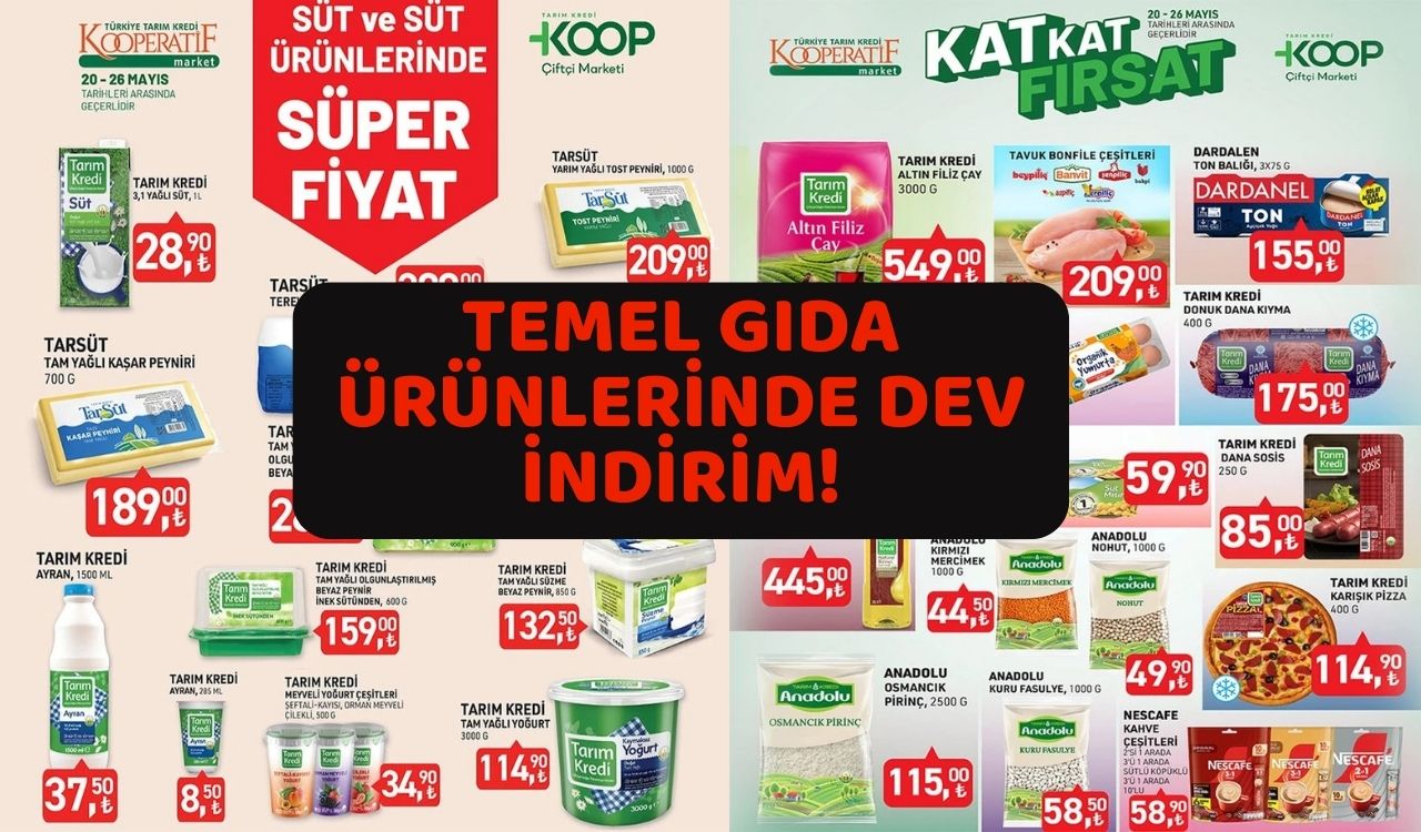 BU İNDİRİMLERİ KAÇIRAN KAHROLUR: Tarım Kredi Kooperatif temel gıdada büyük indirime gitti. Son gün 26 mayıs!