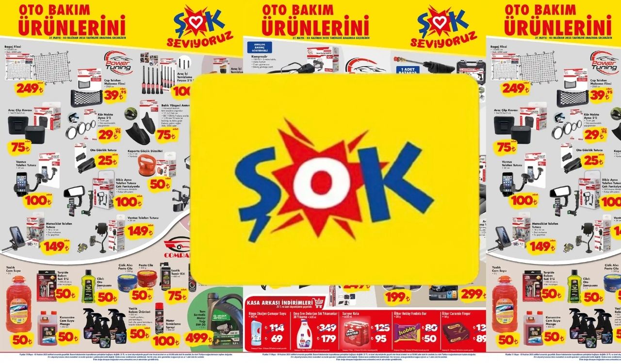 MOTOR VE ARAÇ İHTİYAÇLARININ TAMAMI ŞOK'TA DEV İNDİRİMDE: ŞOK 31 Mayıs indirim kataloğunu duyurdu!