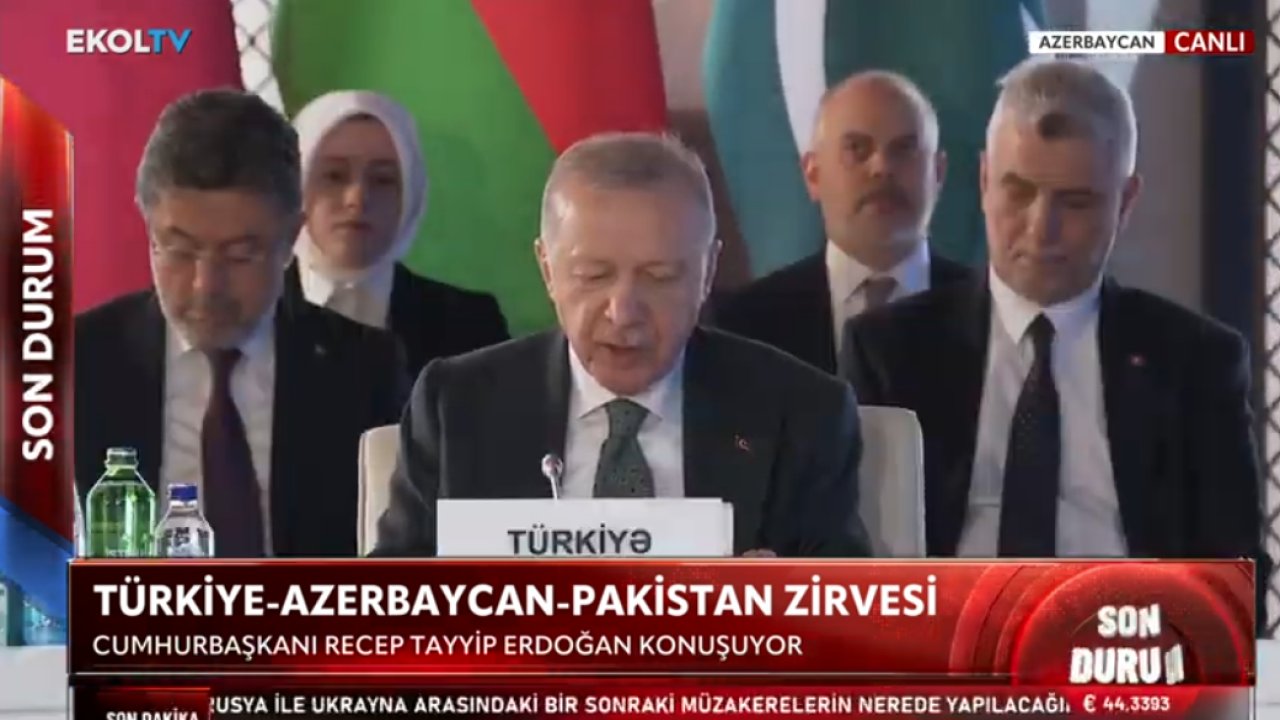 Cumhurbaşkanı Erdoğan, Türkiye-Azerbaycan-Pakistan Zirvesi'nde konuştu