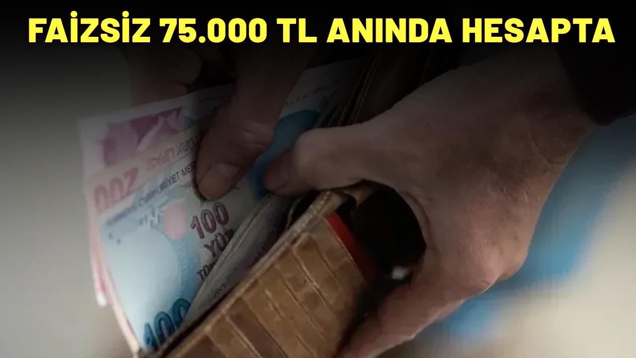 FAİZSİZ 75.000 TL ANINDA HESAPTA: Bankaya gitmenize bile gerek yok!