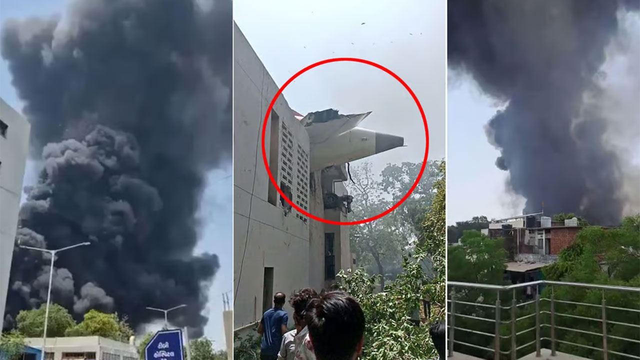Yolcu uçağı binaya saplanmış! 242 kişinin içinde bulunduğu uçak düştü, olay yerinden ilk fotoğraflar geldi