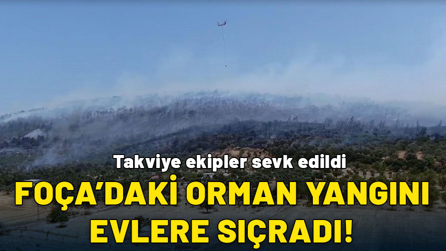 İzmir Foça’da Orman Yangını: Bölgedeki evlere sıçradı