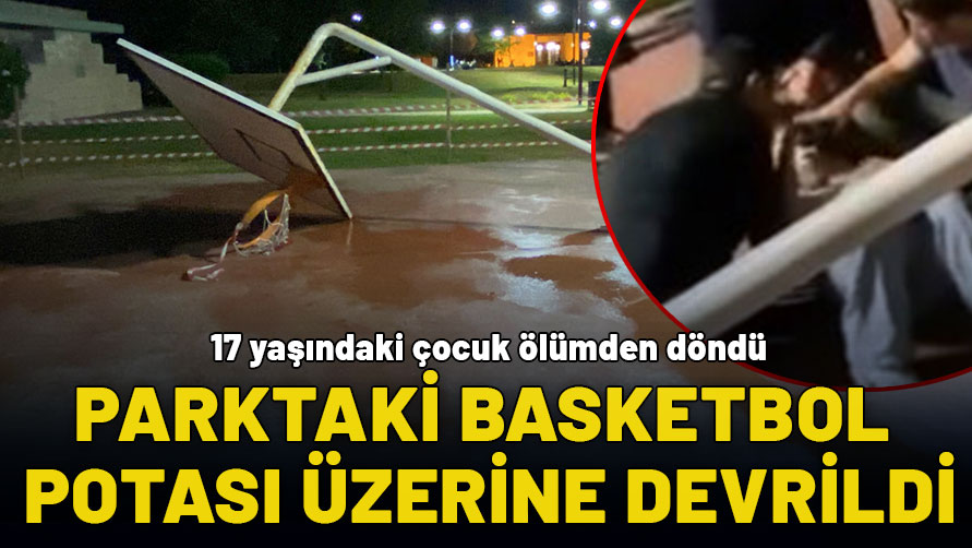 Parktaki pota 17 yaşındaki çocuğun üzerine devrildi: Büyük bir faciadan dönüldü