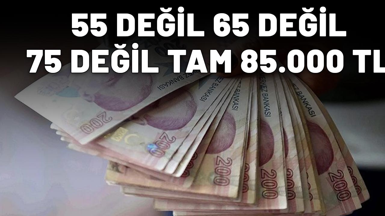 55 DEĞİL 65 DEĞİL 75 DEĞİL TAM 85.000 TL ANINDA HESAPTA: Tek kuruş ödemeden faizsiz kredi alın!