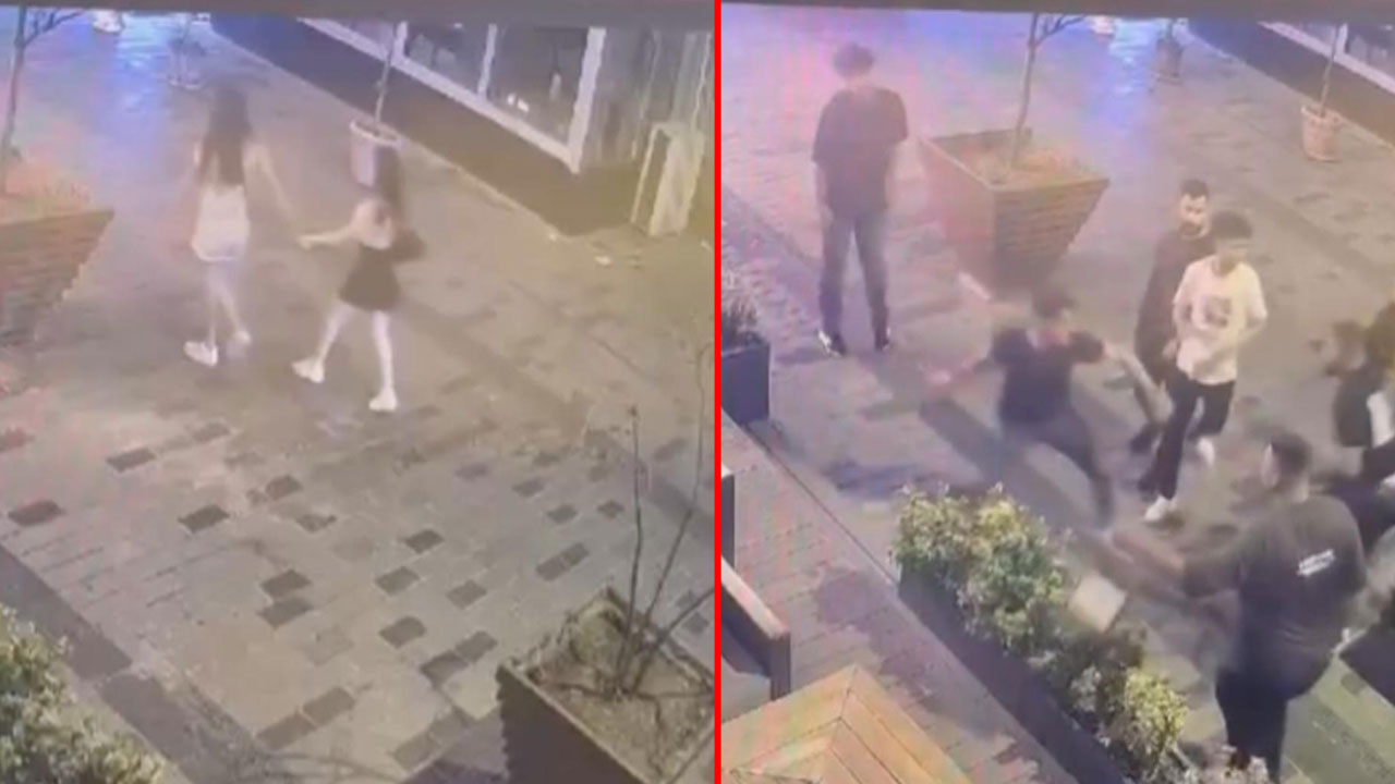 Kadınları taciz edenlere maket bıçağıyla saldırdı: Kavga anları kameralara yansıdı!