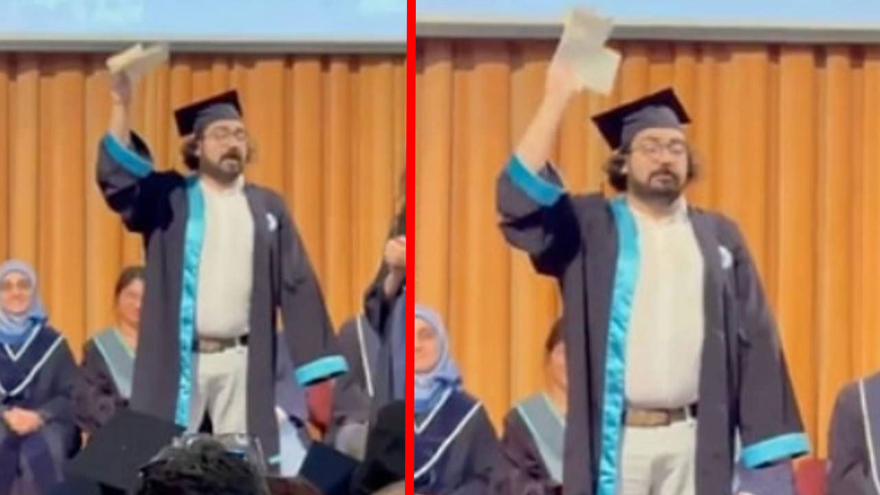 Mezuniyet töreninde diplomasını yırtmıştı: Gözaltına alındı