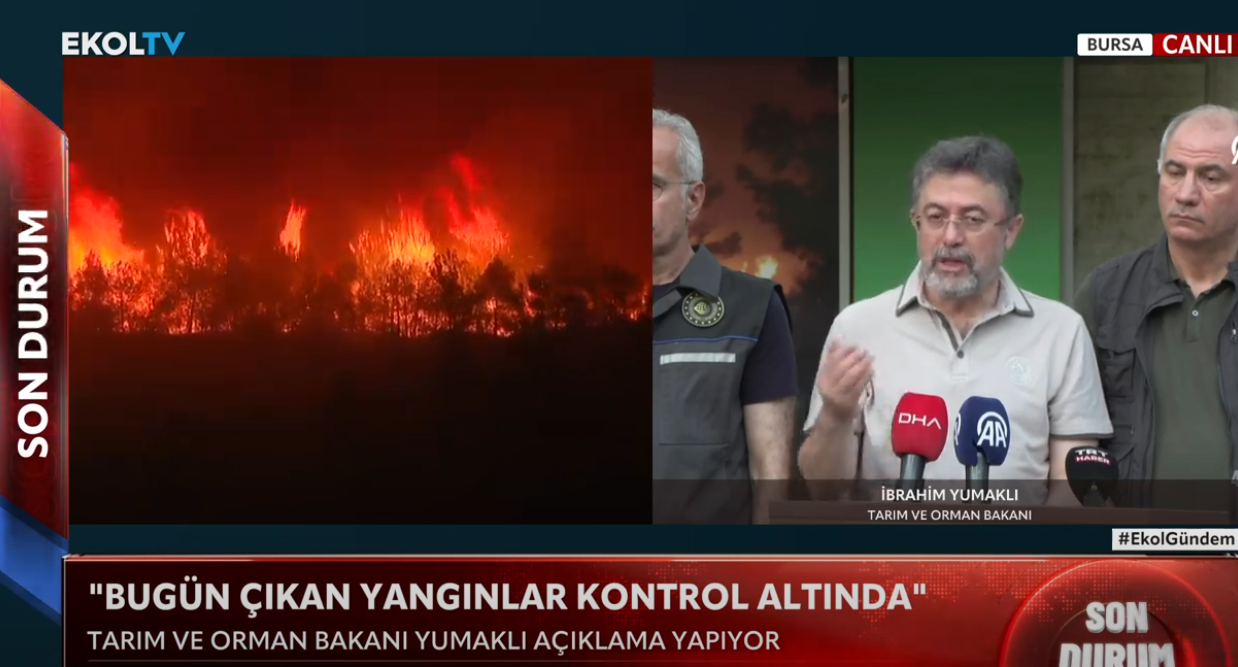 Bakan Yumaklı: 3 ilimizde 4 yangın devam ediyor!