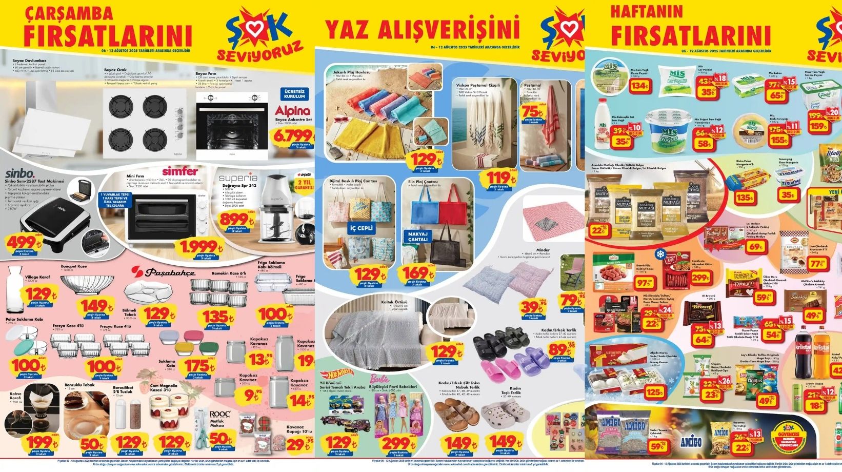 ŞOK'A JAKARLI PLAJ HAVLUSU, FİLE PLAJ ÇANTASI GELİYOR: ŞOK 6 Ağustos indirim kataloğunu duyurdu!