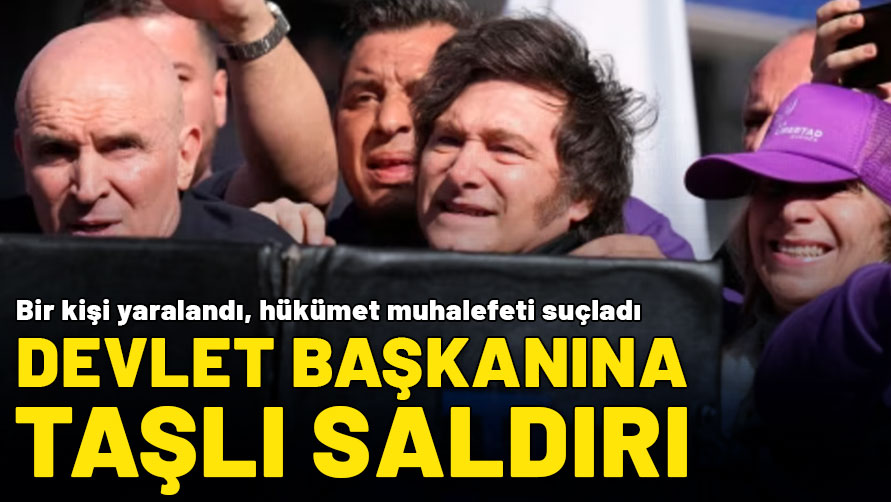 Devlet başkanına seçim mitinginde taşlı saldırı: Muhalefeti suçladı!