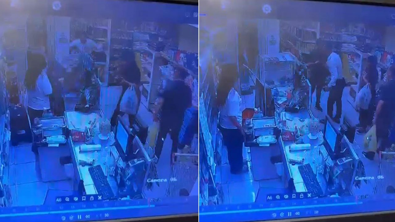 Öfkeli damattan markete kefir baskını! Ortalığı birbirine kattı