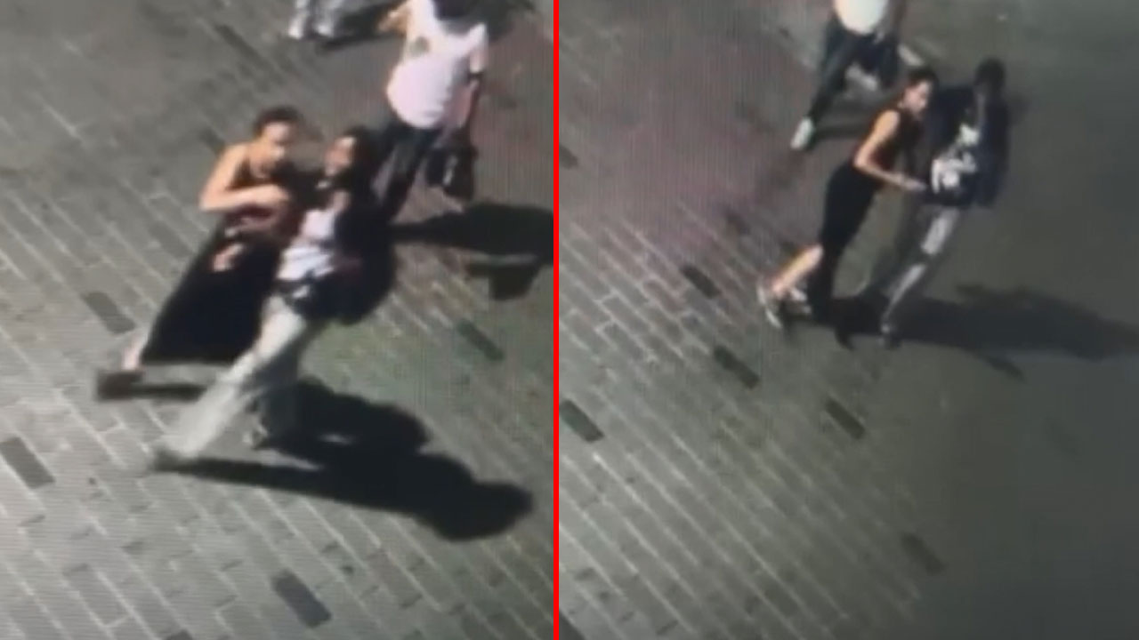 Taksim'in ortasında koluna girip gasbetti: Genç kadın fark edince kaçtı!
