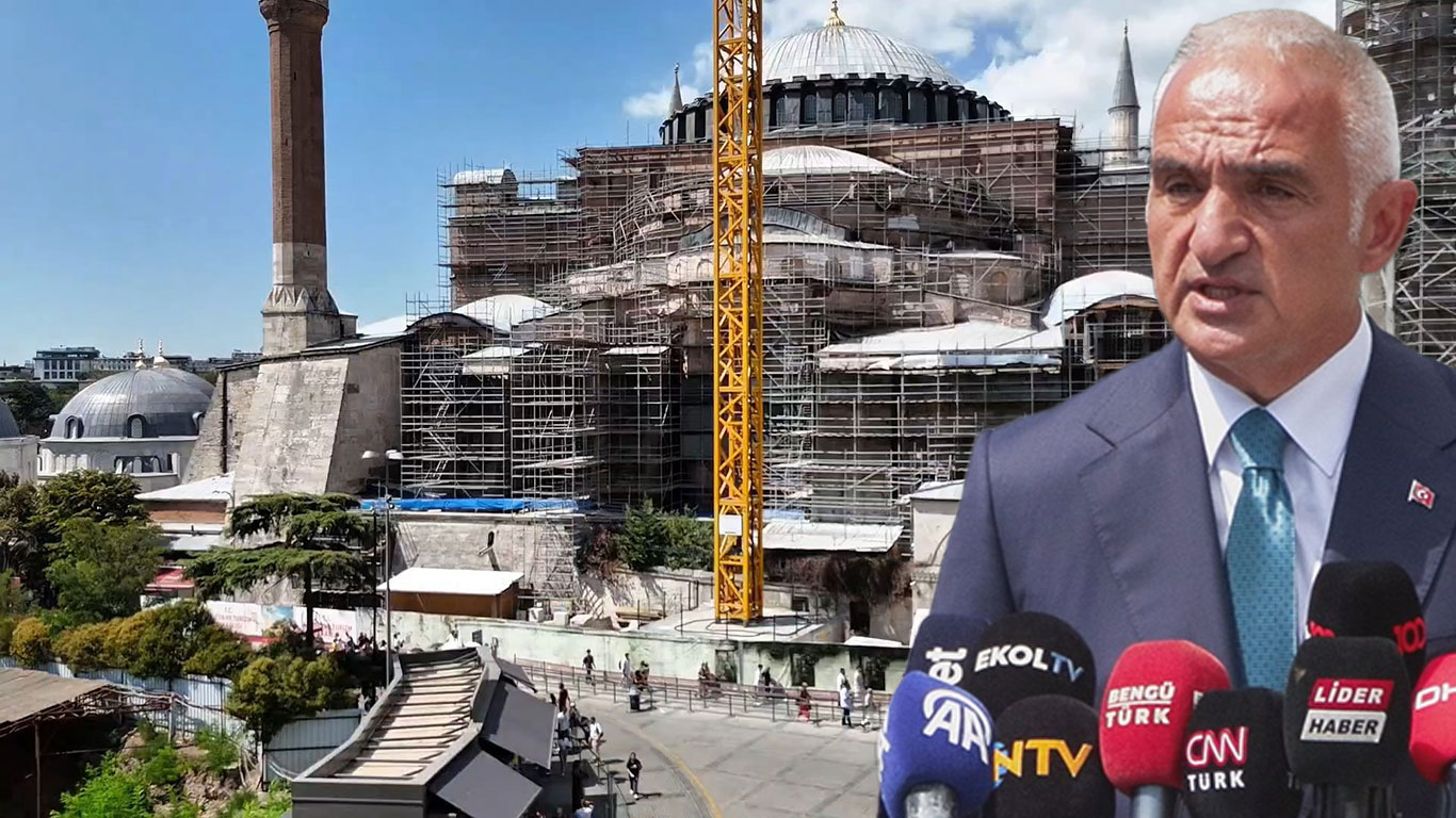 Ayasofya'da büyük restorasyon! Bakan Ersoy: Deprem güvenliğinin sağlanması öncelikle önem arz etmekte