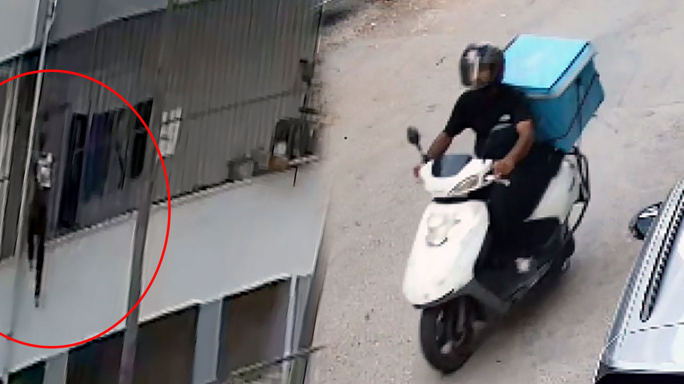 Motokurye değil Örümcek Adam çıktı! Yağmur suyu borusundan tırmanıp telefon ve cüzdan çaldı