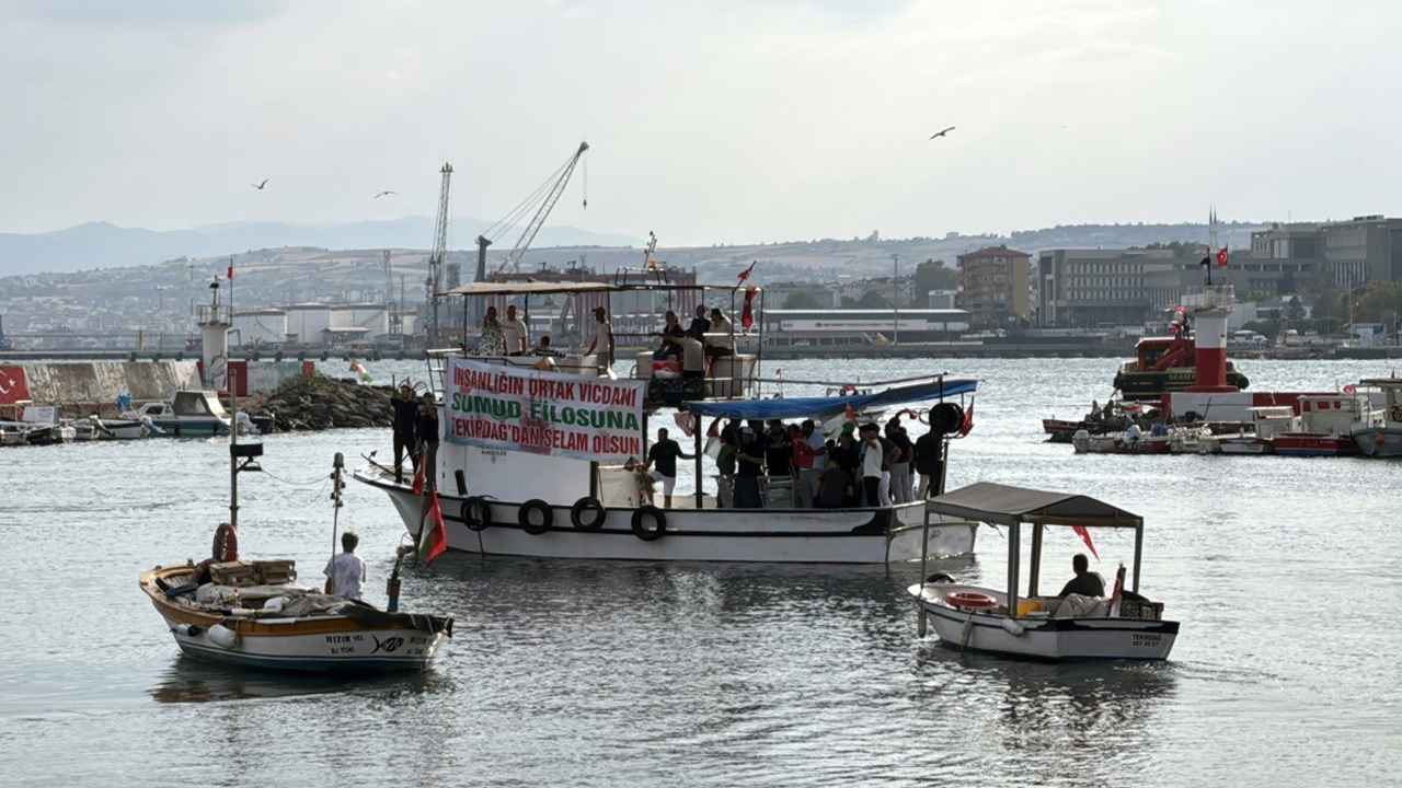 Balıkçılar ve yelkencilerden Gazze filosuna destek gösterisi