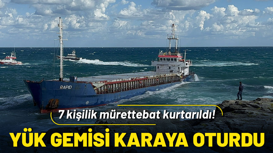 Kocaeli'de yük gemisi karaya oturdu: 7 kişilik mürettebat kurtarıldı!