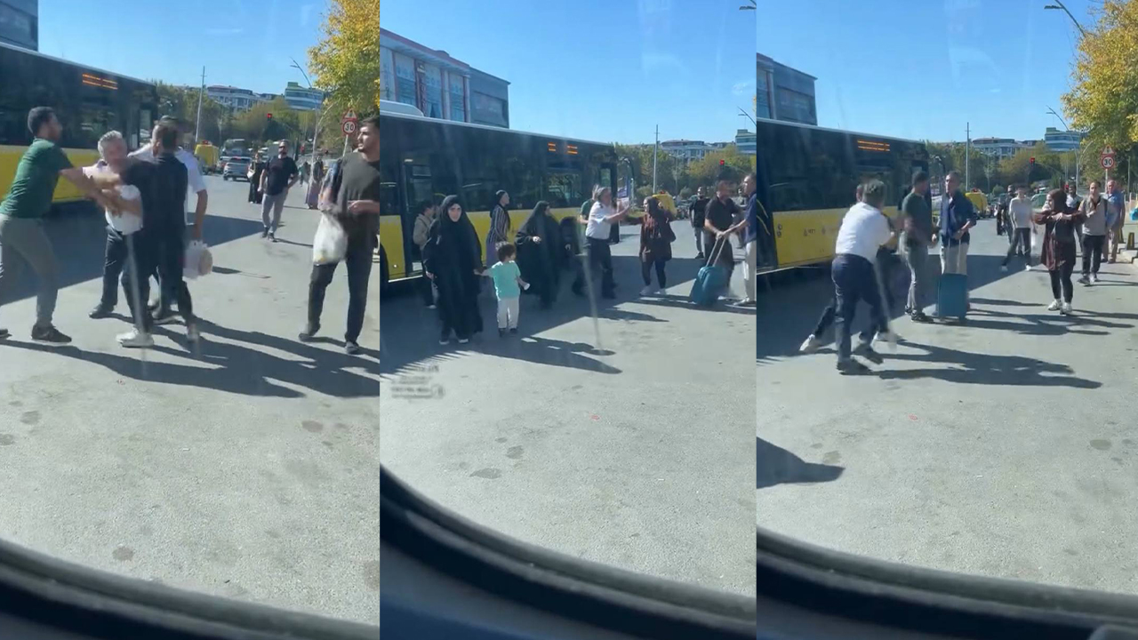 İETT şoförü ile yolcu birbirine girdi!  Kavga anları kamerada