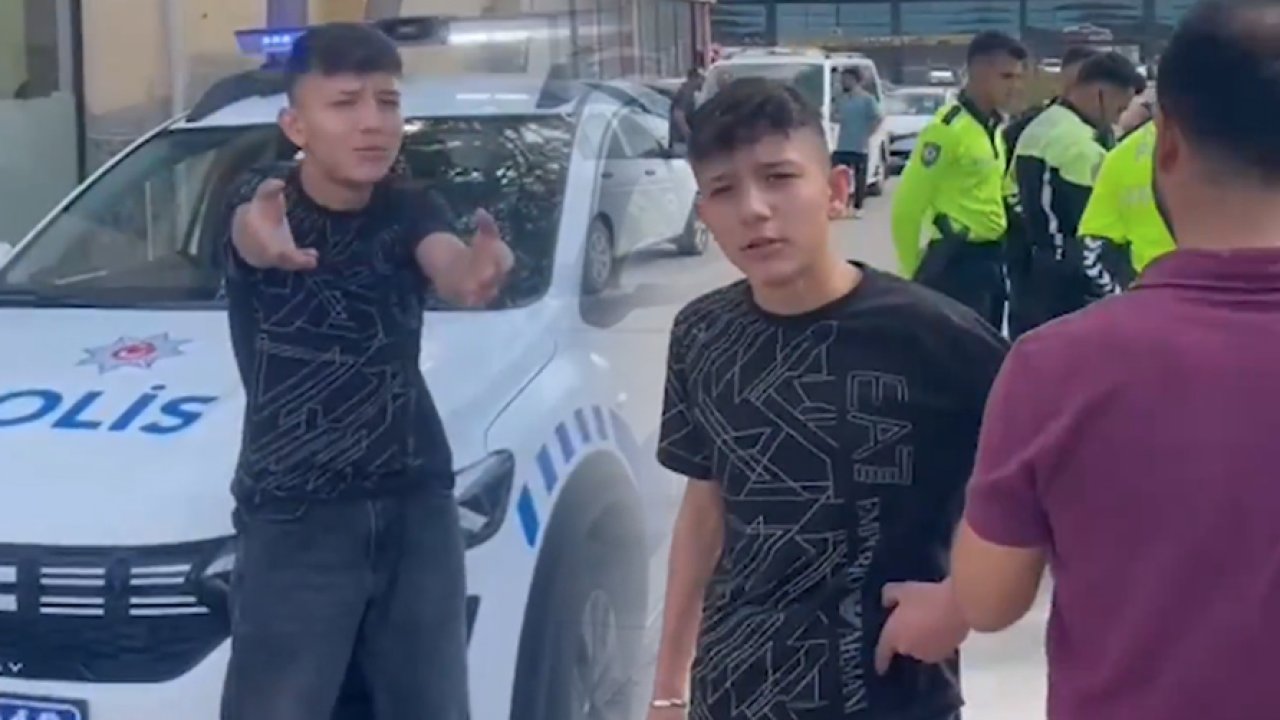 Polisin 'dur' ihtarına uymayan 14 yaşındaki çocuk gazetecileri tehdit etti!