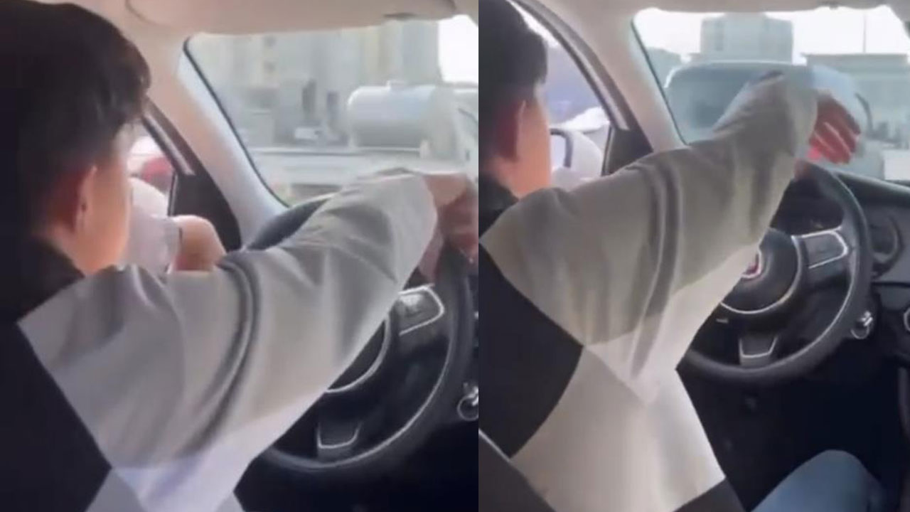 Trafik magandası dehşet saçtı: O anlar saniye saniye kamerada