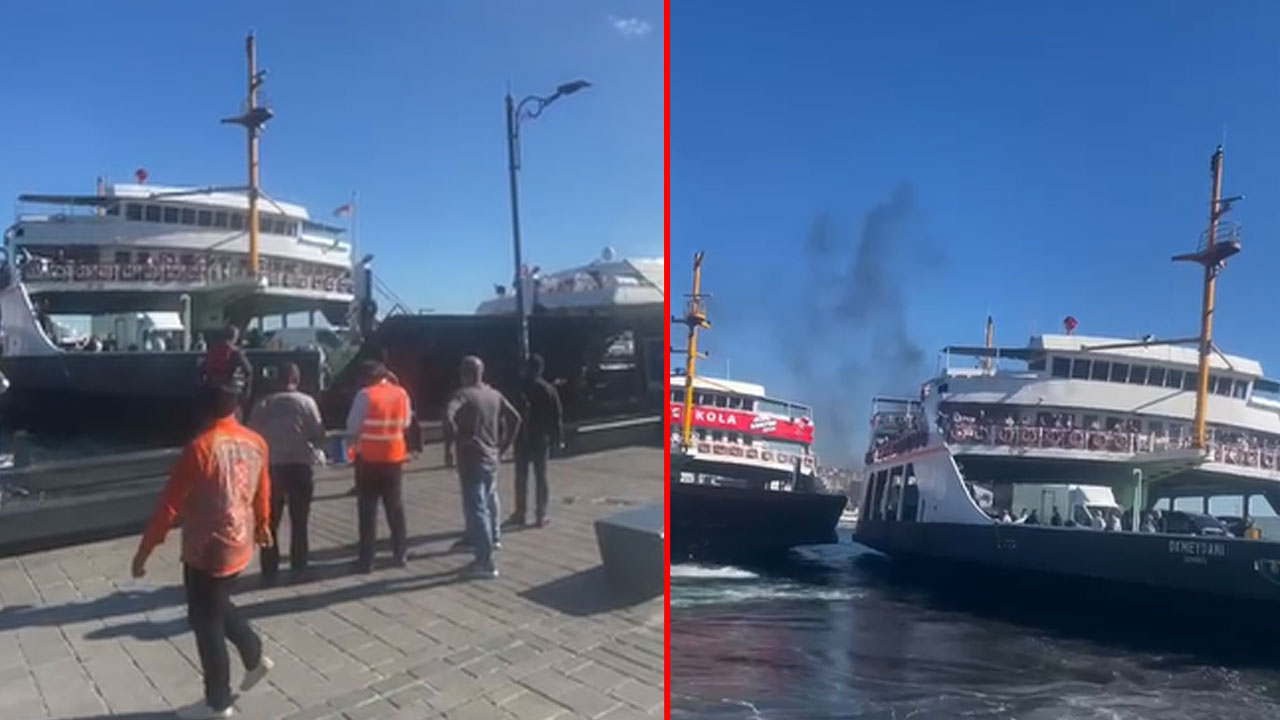Sirkeci'de feribot kazası! Önce vapura sonra iskeleye çarptı