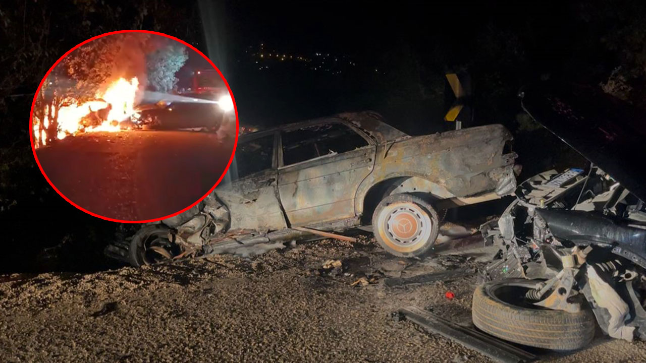 Bursa’da feci kaza: Araç alev aldı, yangın ormana sıçradı!