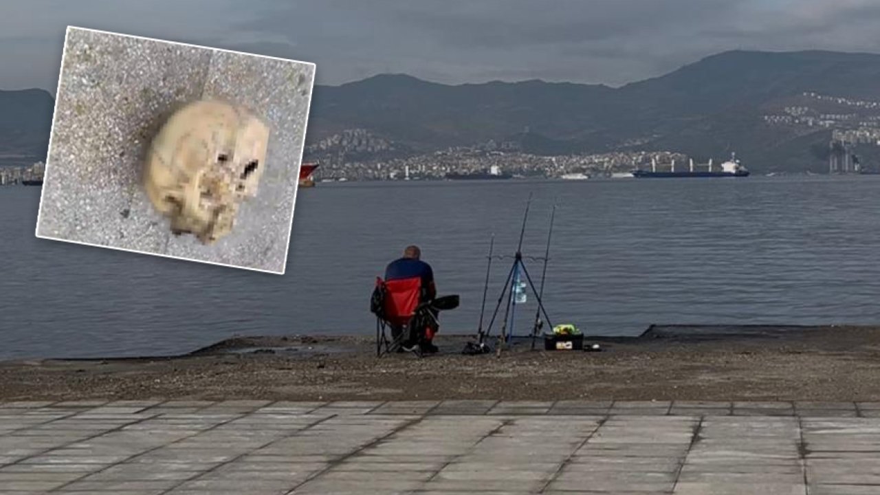 İzmir'de korkunç olay: Balıkçının oltasına kafatası takıldı!