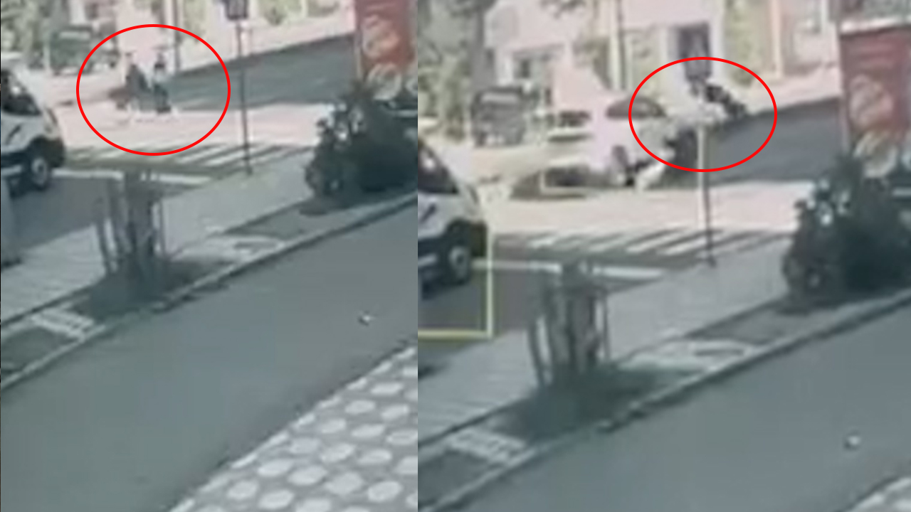 Yine trafik kuralı ihlali yine kaza! Yaya geçindeki vatandaşlara böyle çarptı...