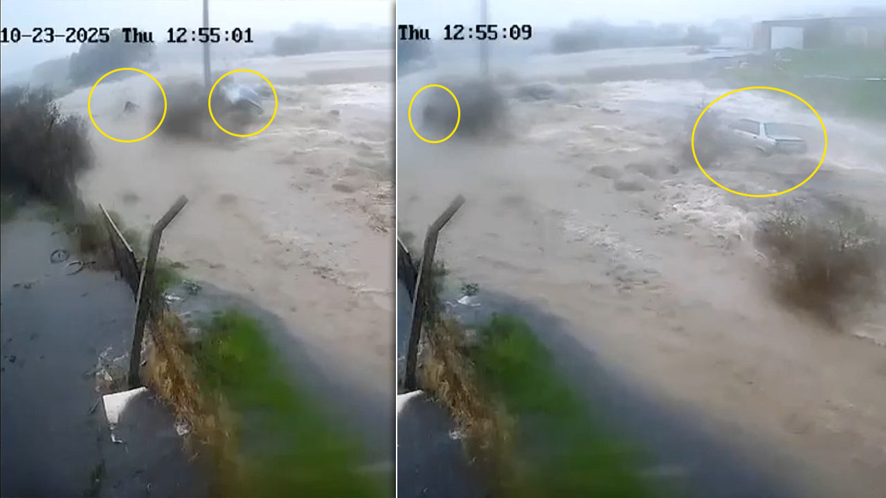 Sel kurbanı Bülent Kaptanoğlu’nun son anları kamerada: Aracından uzaklaşmaya çalışırken akıntıya kapıldı