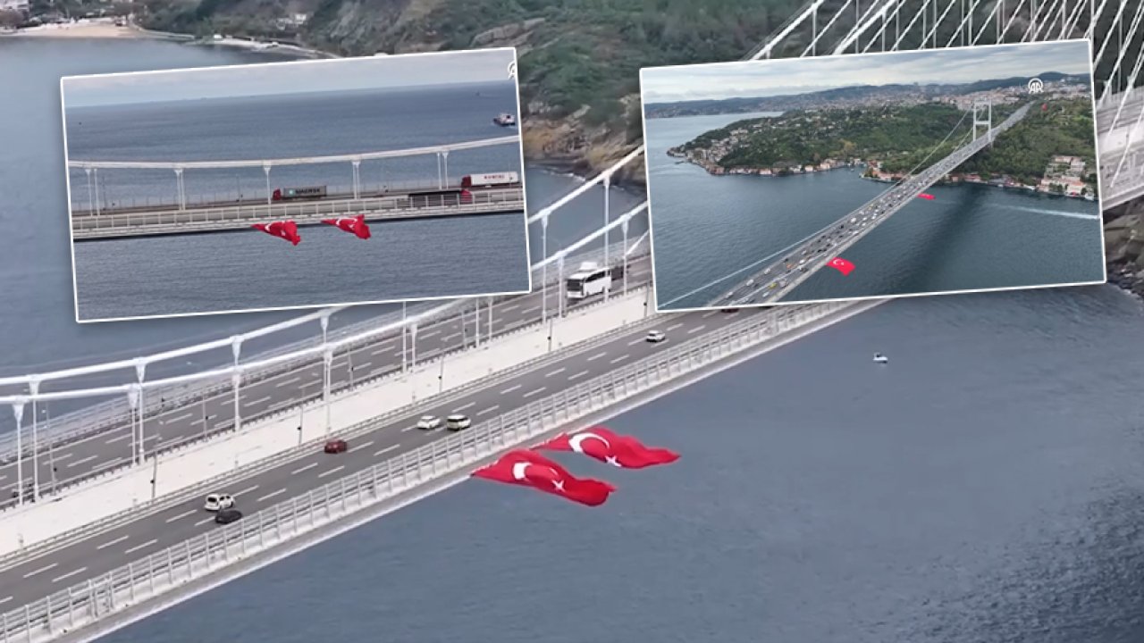 İstanbul Boğazı'nda köprülerde 29 Ekim hazırlığı: Bayraklarla süslendi!