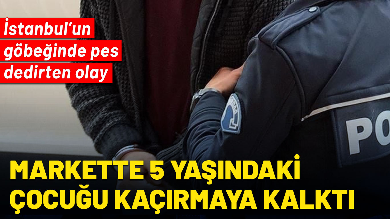Markette alışveriş yapan ailenin çocuğunu kaçırmaya kalktılar!
