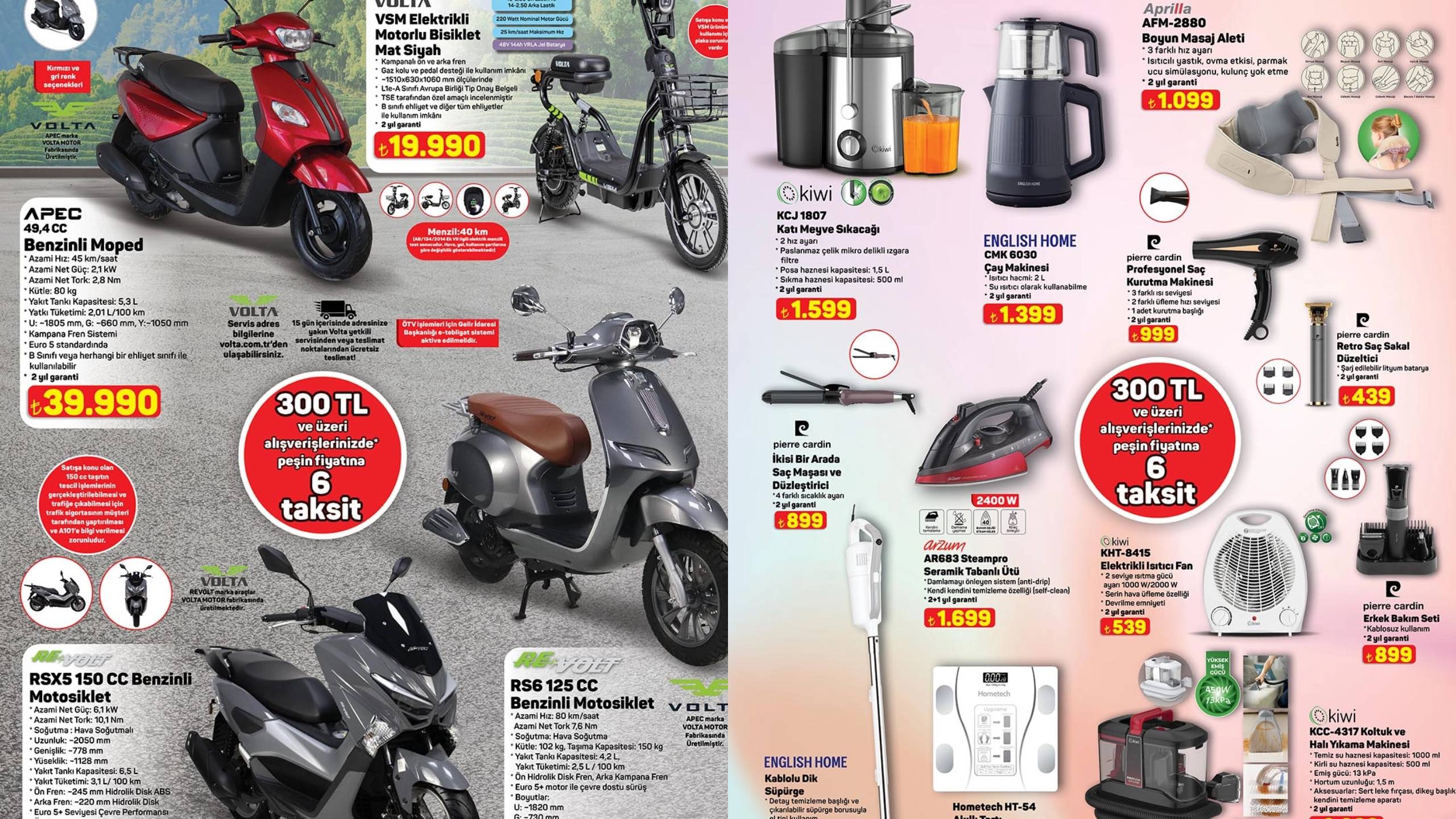 A101 6 Kasım aktüel kataloğu yayımlandı! TV’den motosiklete, halı yıkama makinesinden çay makinesine kadar indirim yağmuru!