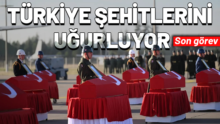 Şehitlerimize son veda! Düşen uçakta şehit olan 20 askerin naaşı Türkiye'de