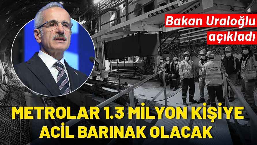 Bakan Uraloğlu açıkladı: Metrolar 1.3 milyon kişiye acil barınak olacak