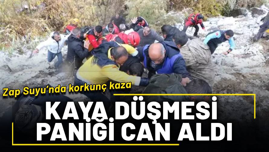 Zap Suyu’nda korkunç kaza: Kaya düşmesinden kaçan kamyonet uçuruma yuvarlandı: 2 ölü