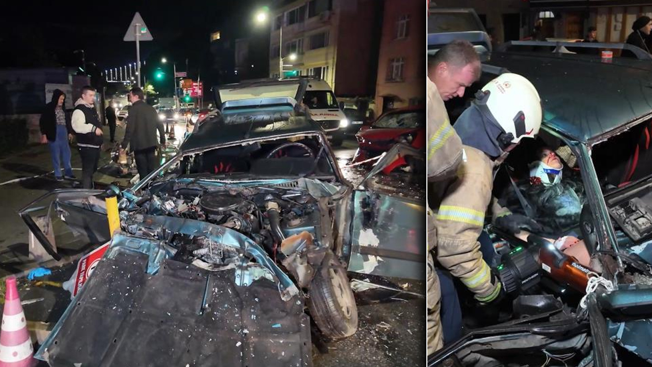 Üsküdar'da zincirleme kaza: Araç hurdaya döndü! Yaralılar var