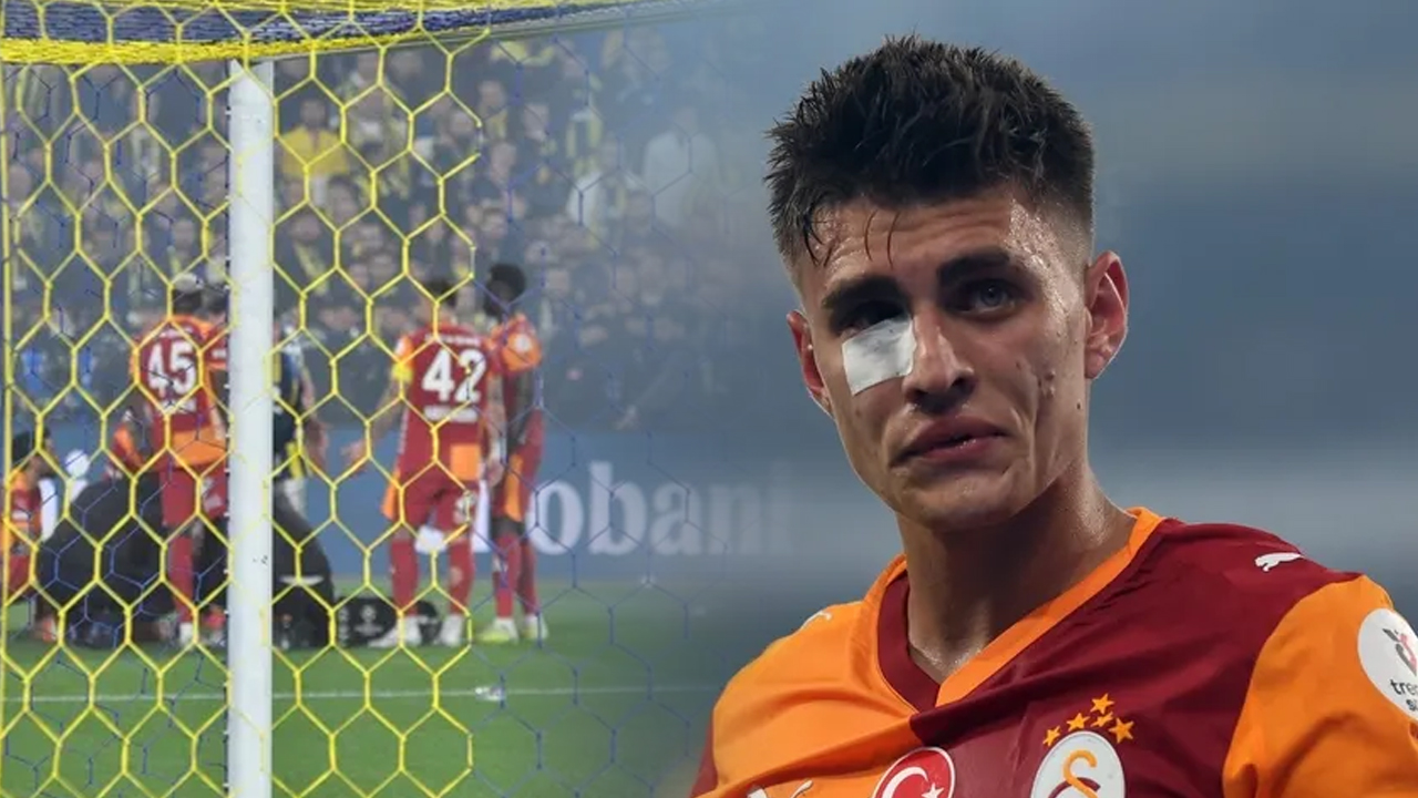 Derbide çirkin olay: Sahaya çakmak fırlatıldı, Kazımcan Karataş yaralandı! O taraftar gözaltında